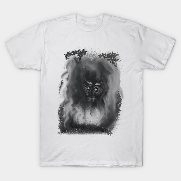 BLACK AND WHITE FIRE MONSTER T-Shirt by jayakbariart